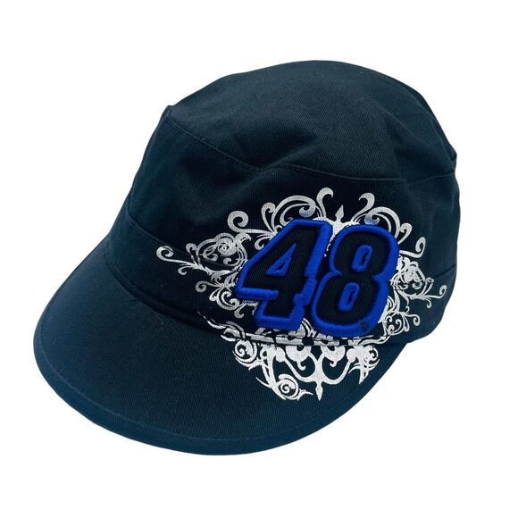 Vintage Jimmy Johnson #48 Cadet Military Army Black Strapback Hat NASCAR Lowes - Picture 2 of 5